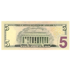 Banknot USA 5 Dolarów (5 U.S. dollars / 5 USD) UNC