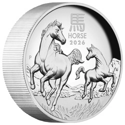 Perth Mint: Lunar III - Rok Konia 5 uncji Srebra 2026 Proof High Relief