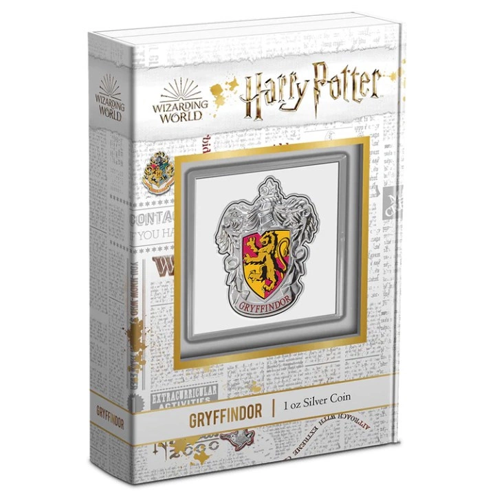 Niue: Harry Potter - Gryffindor Crest kolorowany 1 uncja Srebra 2021 Proof