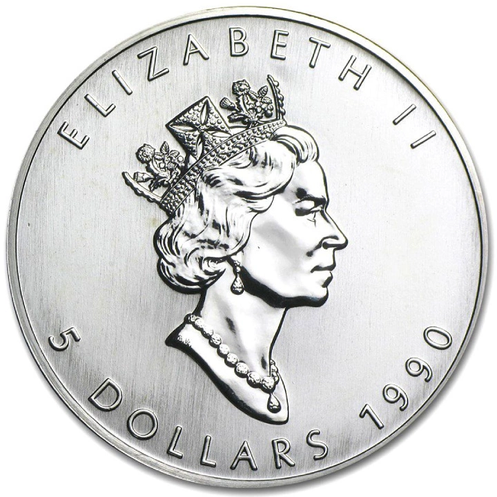 Kanadyjski Liść Klonowy 1 uncja Srebra 1990