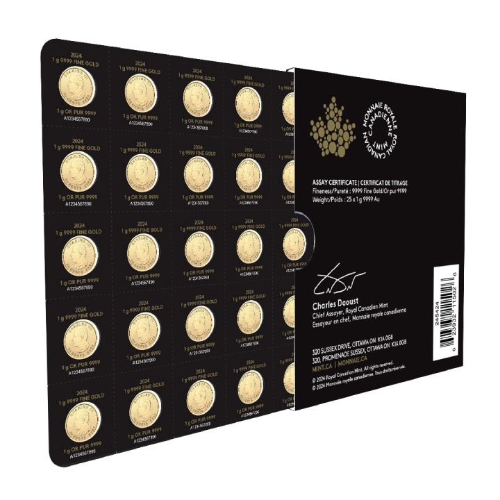 Kanadyjski Liść Klonowy 1 gram Złota 2024