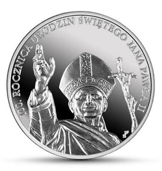 100. rocznica urodzin Świętego Jana Pawła II 10 zł 1 uncja Srebra 2020