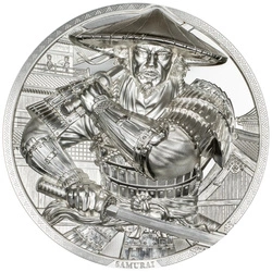 Cook Islands: Samurai 5 uncji Srebra 2025 Proof Ultra High Relief