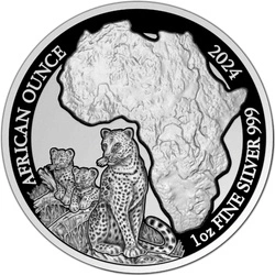 Rwanda: African Ounce - Leopard 1 uncja Srebra 2024 Proof