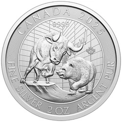 Canada: Bull and Bear 2 uncje Srebra 2025