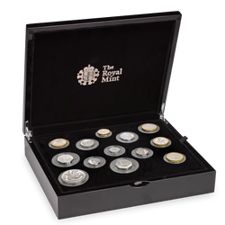 Zestaw 14 srebrnych monet Wielka Brytania 2018 Proof