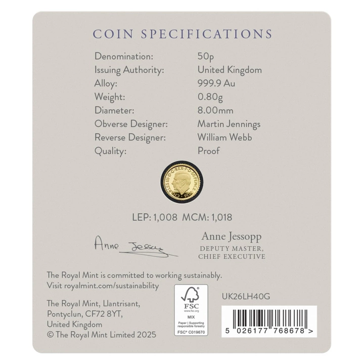 Royal Mint Lunar: Rok Konia 1/40 uncji Złota 2026 Proof