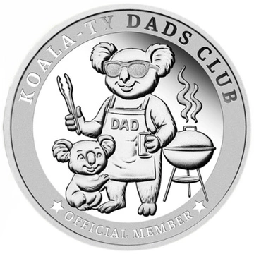 Dads Club Official Member Medallion 1/4 uncji Srebra Prooflike