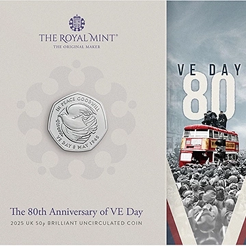The 80th Anniversary of VE Day 50p Miedzionikiel 2025