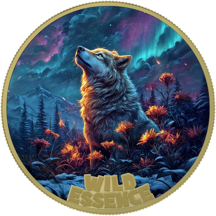 Liberia: Zestaw 5 monet Wild Essence kolorowany/pozłacany 1 uncja Srebra 2025 Proof