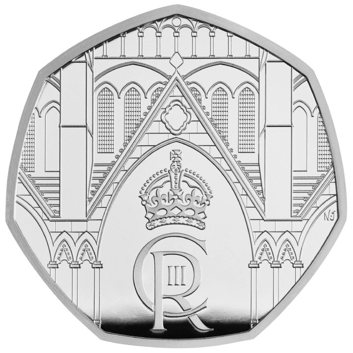 The Coronation of His Majesty King Charles III 50p Srebro 2023 Proof Piedfort