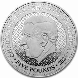 St Helena: Cash India Wildlife - Lion Tailed Macaque 5 uncji Srebra 2023 