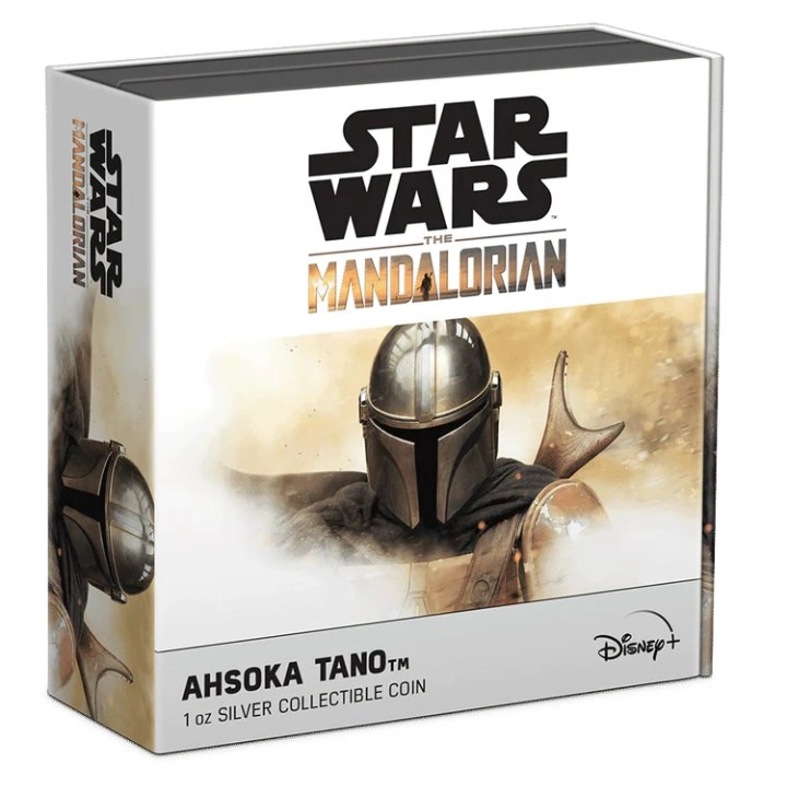 Niue: Star Wars The Mandalorian – Ahsoka Tano kolorowana 1 uncja Srebra 2022 Antiqued Finish