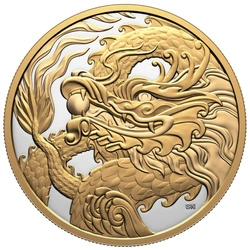 Canada: Triumphant Dragon pozłacany 5 uncji Srebra 2026 Proof
