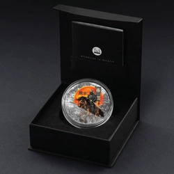 Niue: Hatamoto kolorowany/pozłacany 2 uncje Srebra 2025 Antiqued Coin