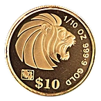 Singapurski Lew: Zestaw 5 monet 1,9 uncji Złota 1993