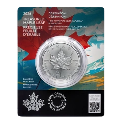 Kanadyjski Liść Klonowy Treasured 1 uncja Srebra 2026 Celebration Privy Mark 