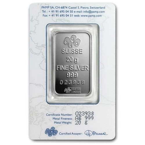 20 gramów Sztabka Srebra Pamp Fortuna