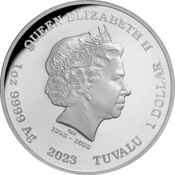Tuvalu: Aurora Borealis kolorowany 1 uncja Srebra 2023 Proof