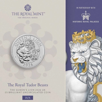 The Royal Tudor Beasts: The Queen’s Lion £5 Miedzionikiel 2026