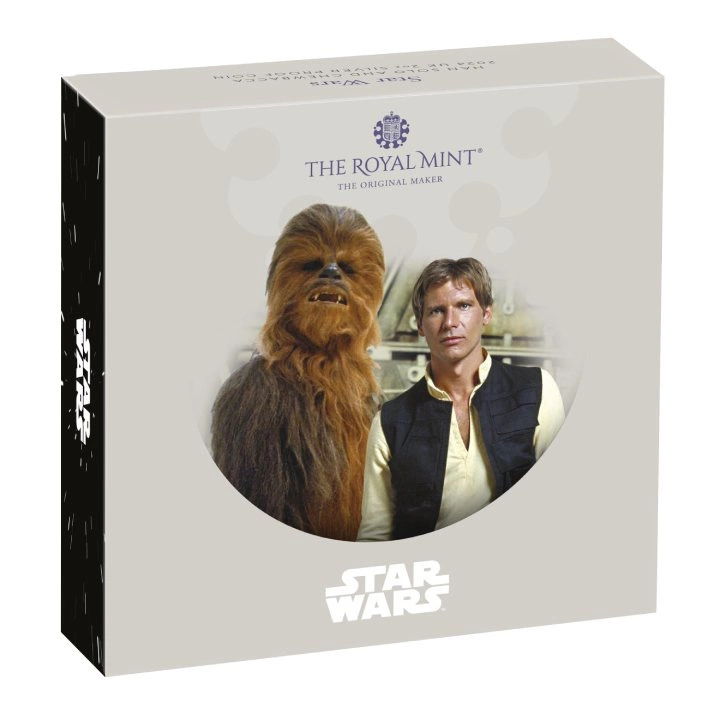Star Wars: Han Solo and Chewbacca 2 uncje Srebra 2023 Proof