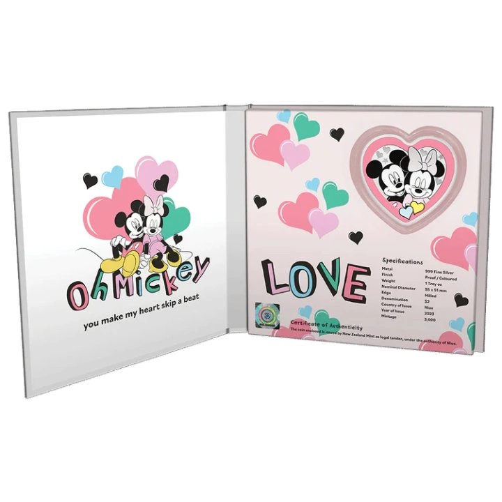 Niue: Disney - Love Always Wins kolorowany 1 uncja Srebra 2023 Proof