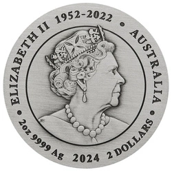 Perth Mint: Lunar III - Rok Smoka 2 uncje Srebra 2024 Antiqued Coin