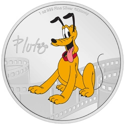 Niue: Disney Mickey & Friends - Pluto kolorowany 1 uncja Srebra 2023 Proof