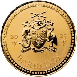 Barbados: Trident 1 uncja Złota 2025 Prooflike