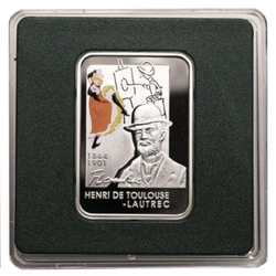 Niue: Henri de Toulouse Lautrec kolorowany Srebro 2008 Proof
