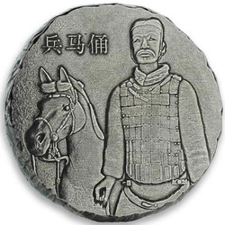 Fiji: Terracotta Warriors 5 uncji Srebra 2019 Antiqued Coin 