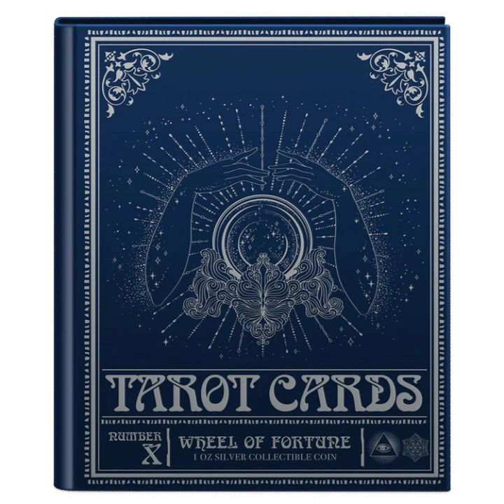 Niue: Tarot Cards – Wheel of Fortune kolorowany 1 uncja Srebra 2023 Proof
