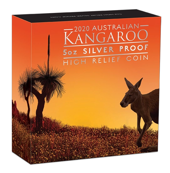 Australijski Kangur 5 uncji Srebra 2020 Proof High Relief