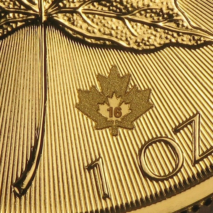 Kanadyjski Liść Klonowy 1 uncja Złota 2016