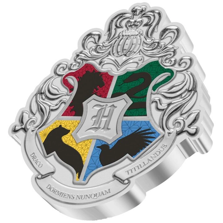 Niue: Harry Potter - Hogwarts Crest kolorowany 1 uncja Srebra 2021 Proof