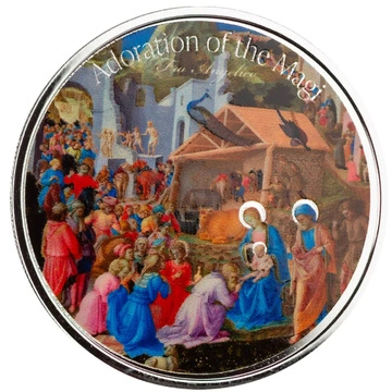 Medal - Adoration of the Magi "Fra Angelico" kolorowany 1 uncja Srebra Prooflike