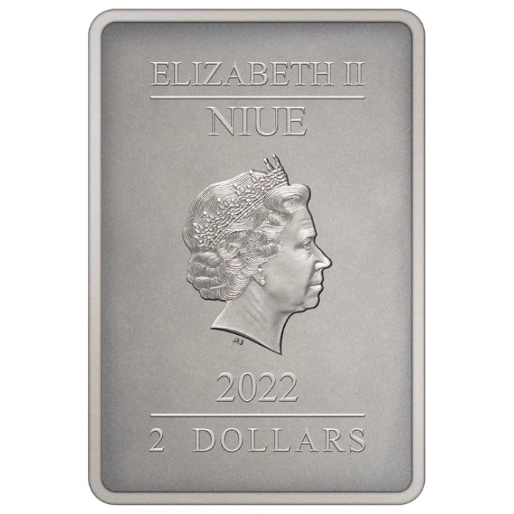 Niue: Star Wars The Mandalorian – Ahsoka Tano kolorowana 1 uncja Srebra 2022 Antiqued Finish