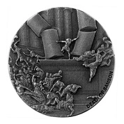 Niue: Biblical - Death of Samson 2 uncje Srebra 2021 Proof Antiqued Coin
