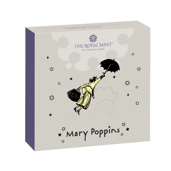 Mary Poppins kolorowana 50p Srebro 2025 Proof