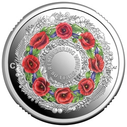 80 Years On: Remembering the Second World War kolorowany $2 Srebro 2025 Proof "C" Mintmark