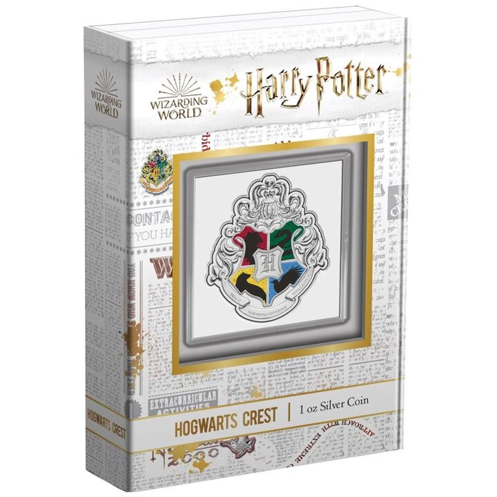 Niue: Harry Potter - Hogwarts Crest kolorowany 1 uncja Srebra 2021 Proof