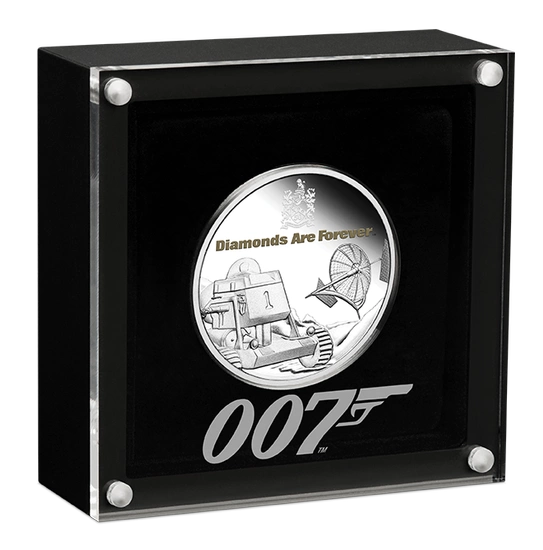 Tuvalu: Diamonds Are Forever kolorowany 50. rocznica filmu 1 uncja Srebra 2021 Proof