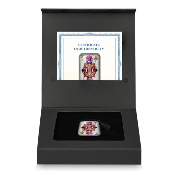 Sztabka Asturmint: Poker Cards - King of Clubs kolorowany 2 uncje Srebra 2024 Antique Finish