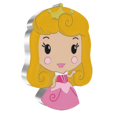 Niue: Disney - Aurora Chibi Coin kolorowany 1 uncja Srebra 2021 Proof