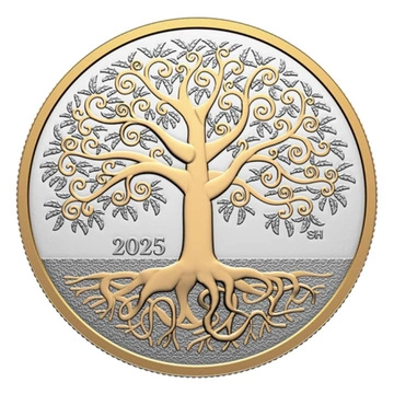 Canada: Tree of Life pozłacany 1/2 uncji Srebra 2025 Proof