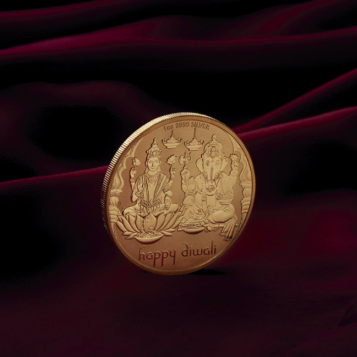 Medalion Diwali pozłacany 1 uncja Srebra 2023