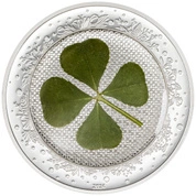 Palau: Four-leaf Clovers - Ounce of Luck kolorowany 1 uncja Srebra 2024 Proof