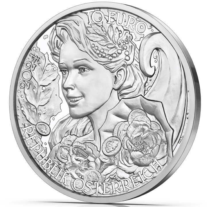The Peony kolorowany 10 Euro Srebro 2024 Proof
