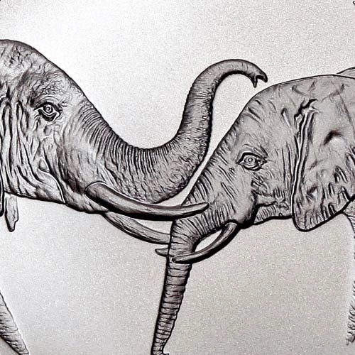 African Wildlife: Słoń 1 uncja Srebra 2002