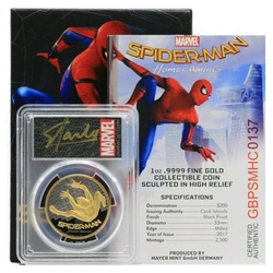 Cook Islands: Spider-Man Homecoming 1 uncja Złota 2017 Black Proof PCGS PR69 DCAM First Day of Issue